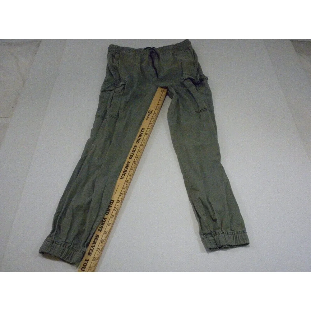 Aeropostale Joggers Mens S Green Cargo Twill‎ Stretch Tapered Elastic Cuff